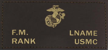 usmc brown leather badges